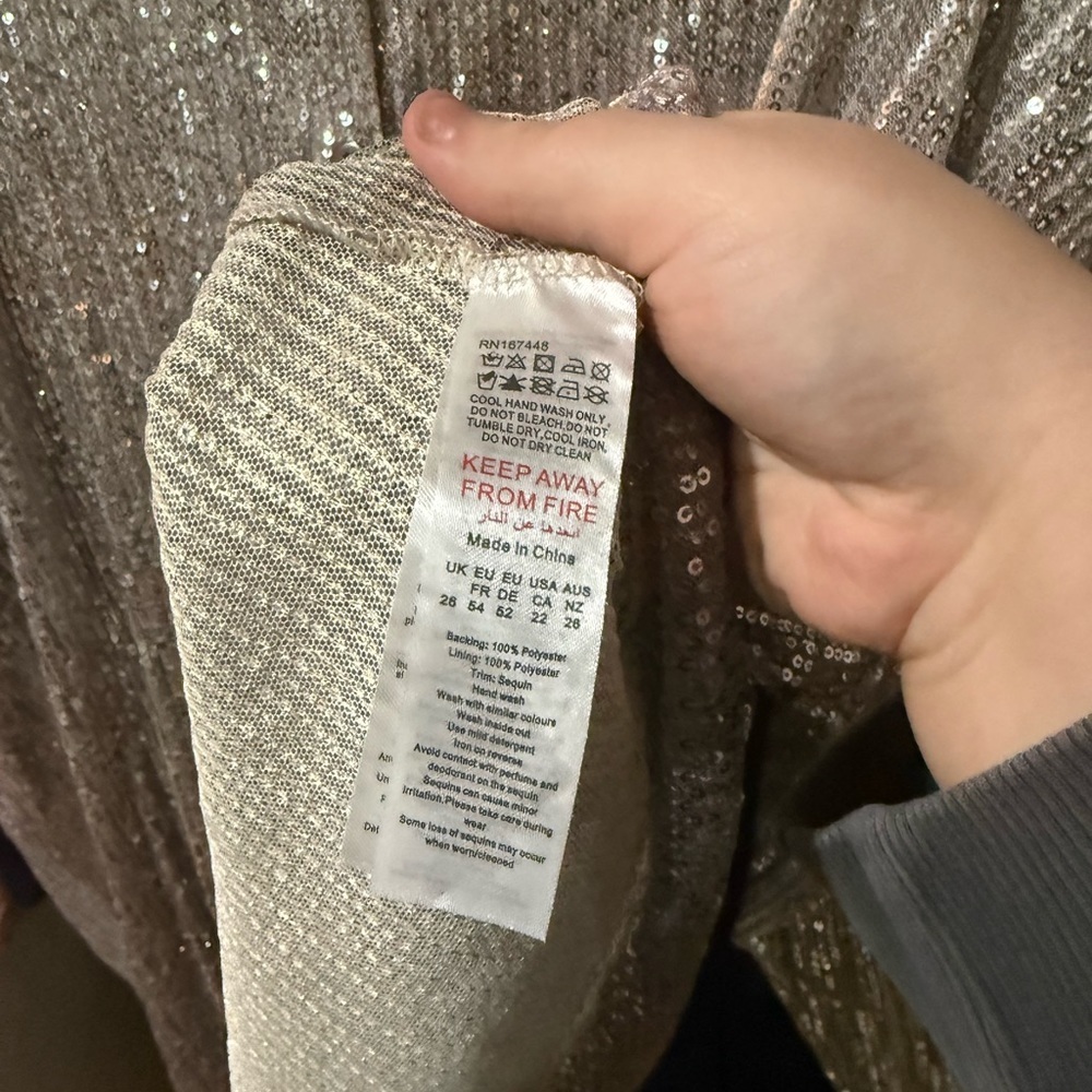 Boohoo full sequin button-down dress size 22 - Picture 8 of 10